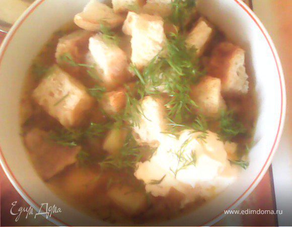 Супчик из языка с гренками Супчик из языка с гренками