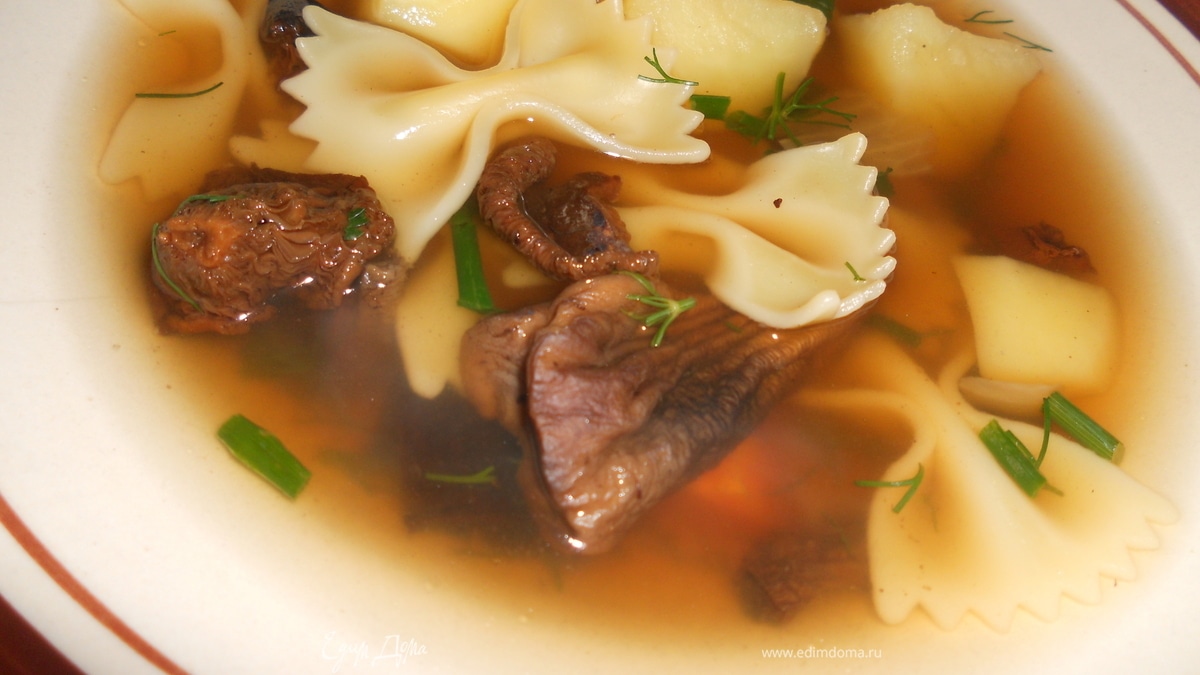 суп с сушеными грибами