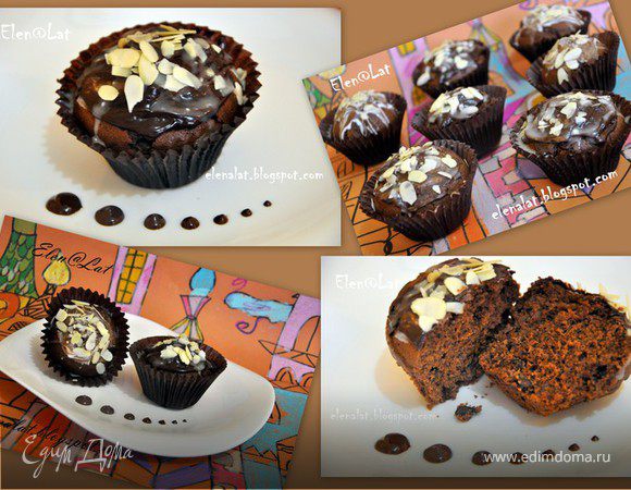 Самые шоколадные маффины с глазурью два шоколада Самые шоколадные маффины с глазурью два шоколада