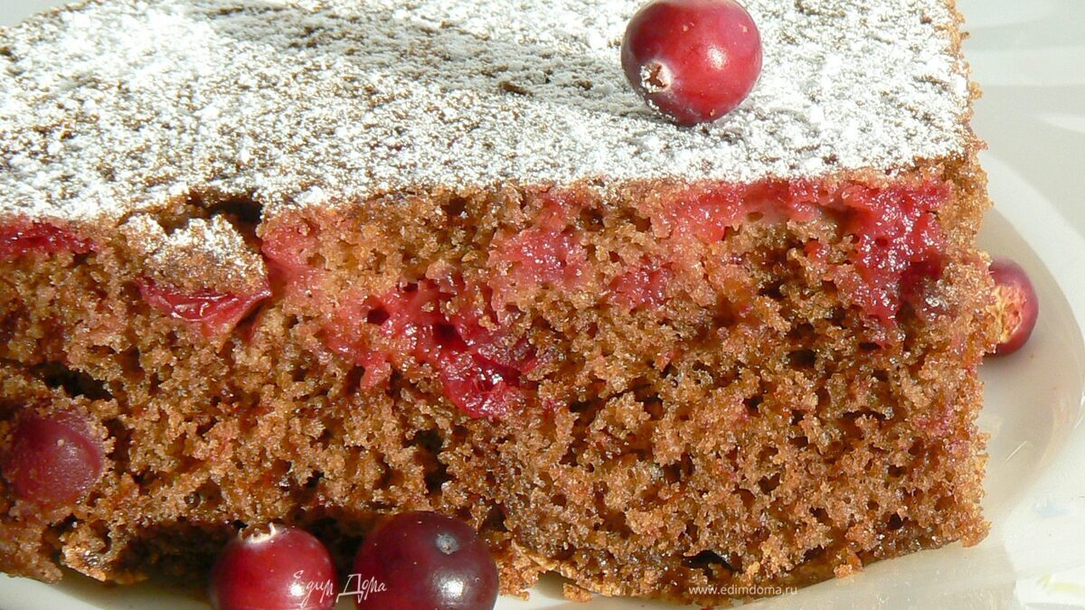 Шоколадный пирог с клюквой