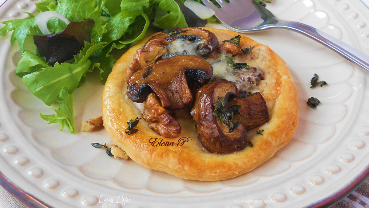 Тарты с грибами и грецкими орехами (готовим с "HomeQueen")