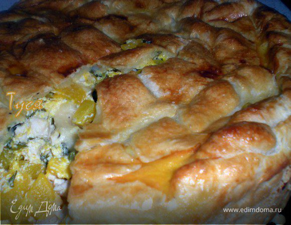 Пирог с курицей и тыквой
