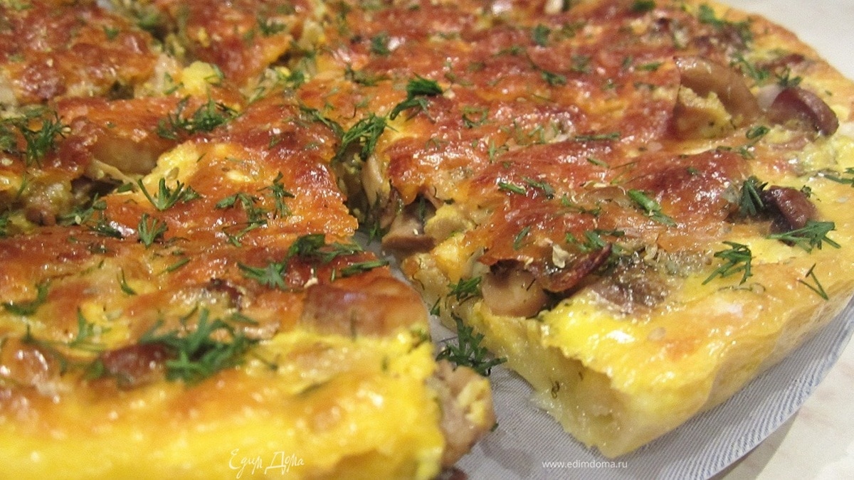 Сливочно-грибной пирог