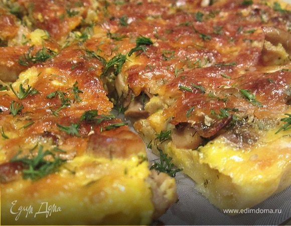 Сливочно-грибной пирог