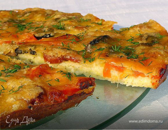 Пицца на кабачковой основе. Готовим с "HomeQueen Corporation" Пицца на кабачковой основе. Готовим с "HomeQueen Corporation"