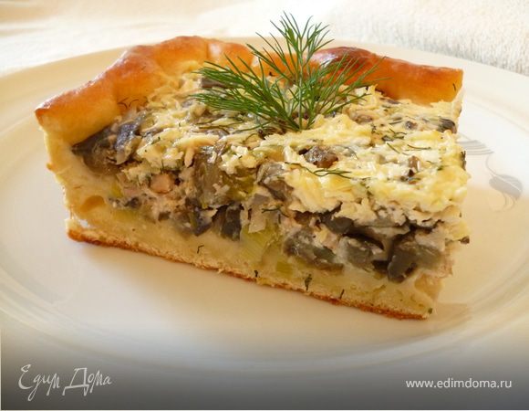 Пирог с баклажанами и копченой куриной грудкой Пирог с баклажанами и копченой куриной грудкой