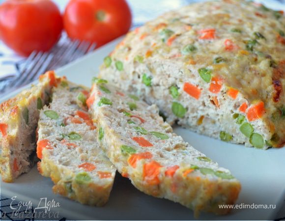 Сочный куриный батон с овощами Сочный куриный батон с овощами