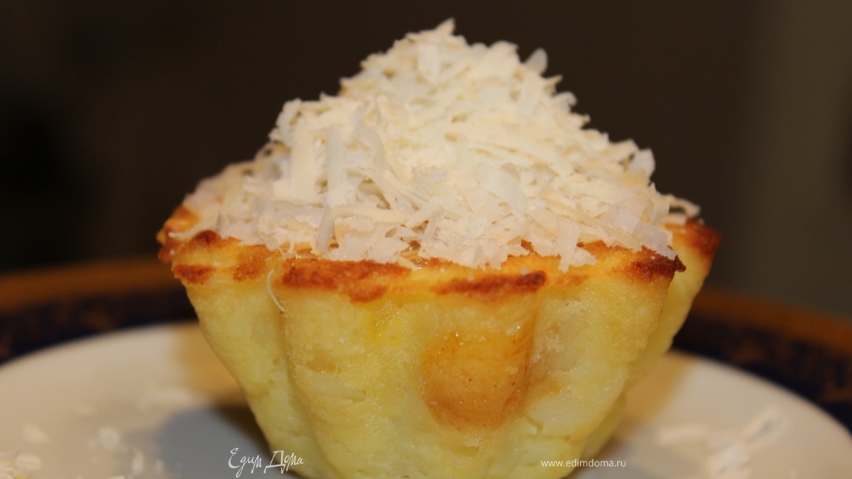 Картофельно-сырное пирожное с курицей