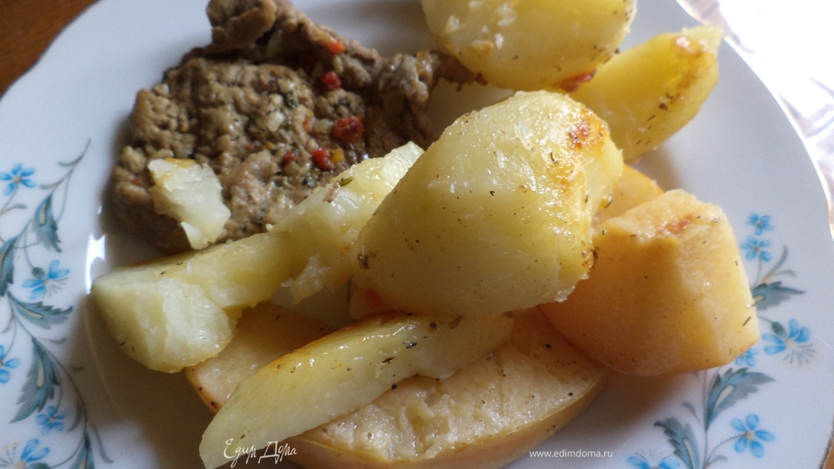 Мясо с гарниром (одновременно)