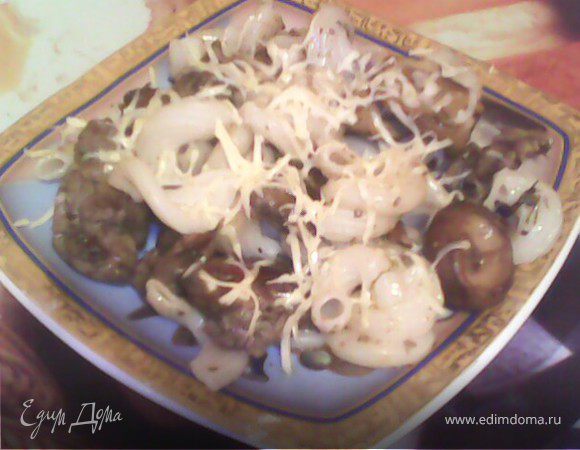 Паста с печеночно-грибным соусом Паста с печеночно-грибным соусом