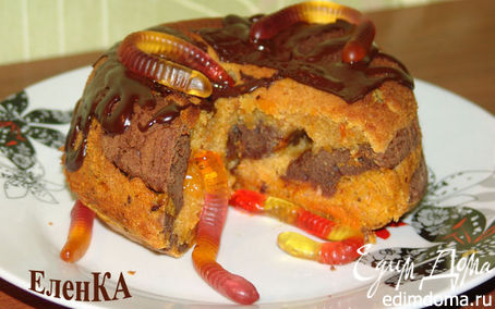 Рецепт "Гнилостный червивый" кекс для Halloween