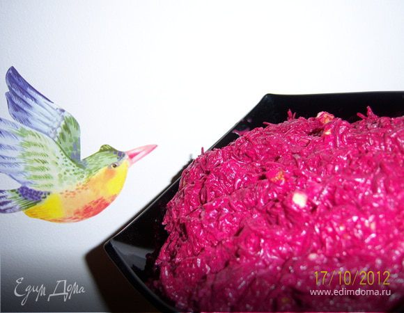 свекольный салат с орехами