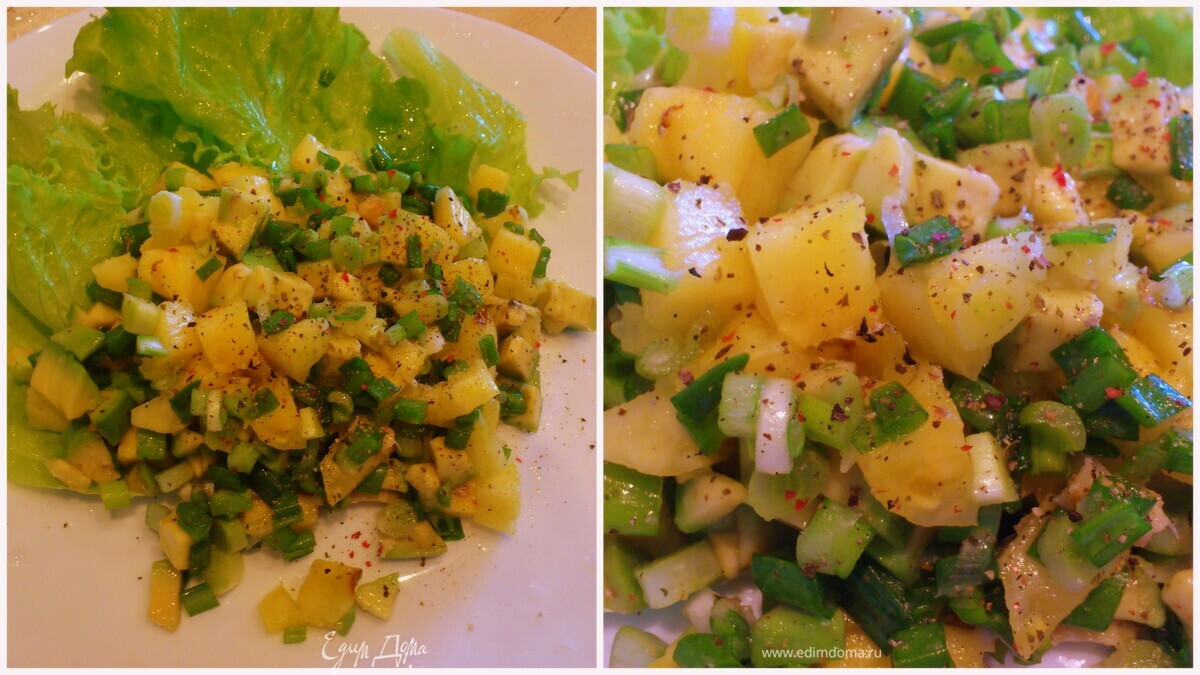 Салат с ананасом и авокадо