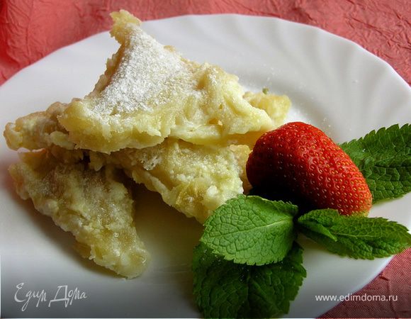 Вареники с творогом, запеченные в сливках Вареники с творогом, запеченные в сливках
