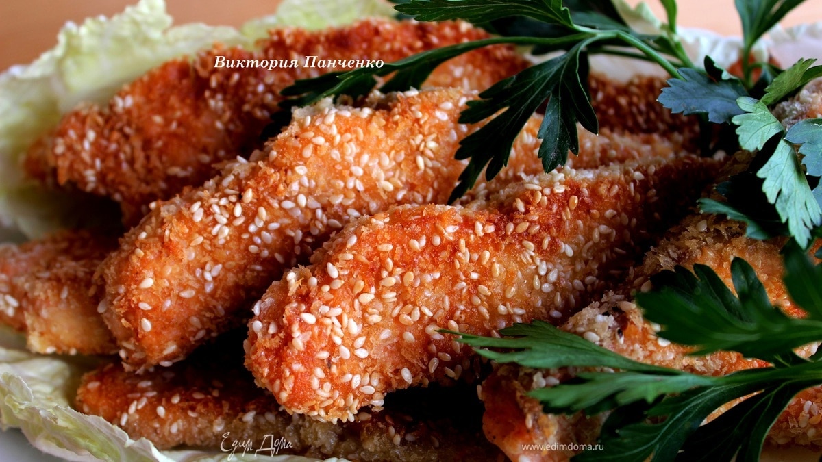 Семга в кунжутной панировке
