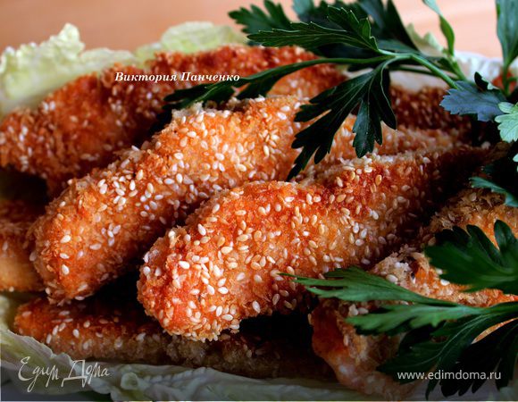 Семга в кунжутной панировке