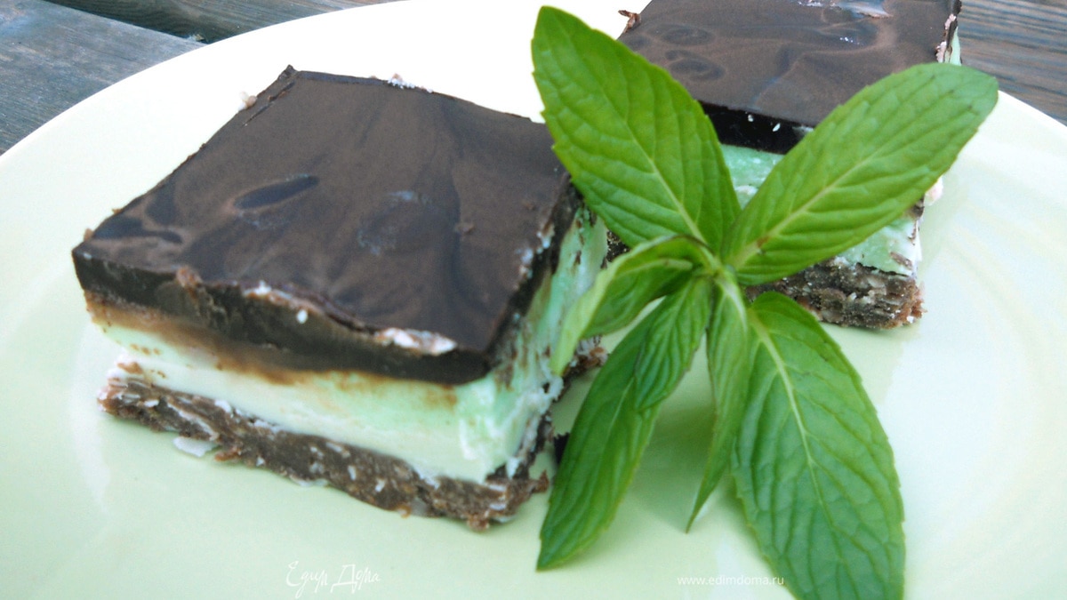 канадский десерт (Mint Nanaimo Bars)