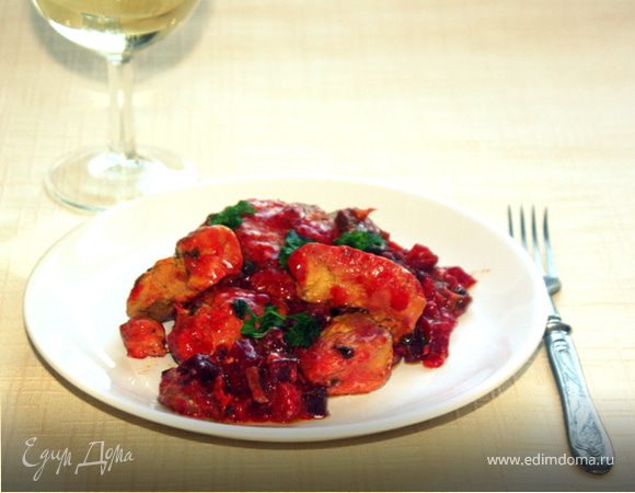 Рагу из курицы со свекольным карри