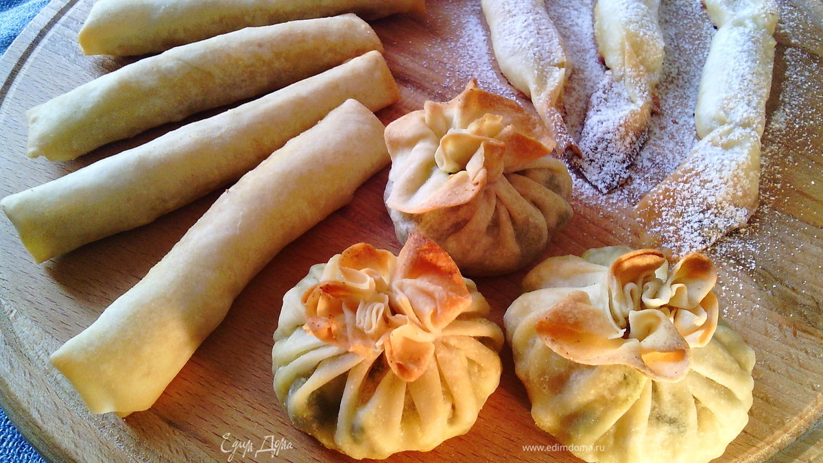 Хрустяшки из теста БРИК "мешочки, конфеты, сигары"