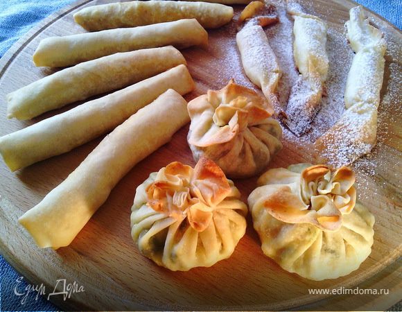 Хрустяшки из теста БРИК "мешочки, конфеты, сигары" Хрустяшки из теста БРИК "мешочки, конфеты, сигары"