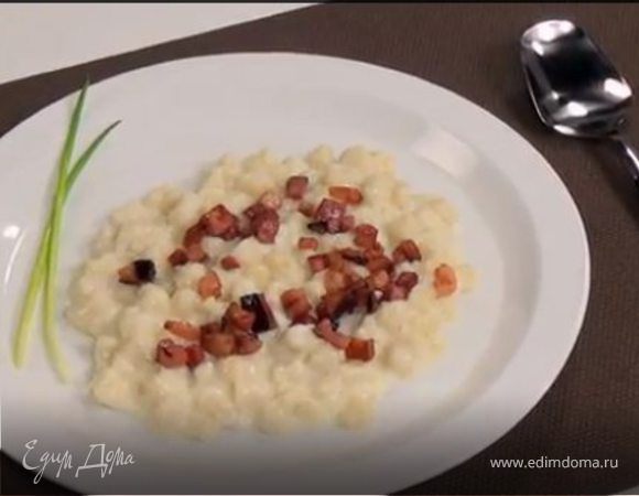 Галушки (словацкие картофельные клецки) с брынзой и беконом