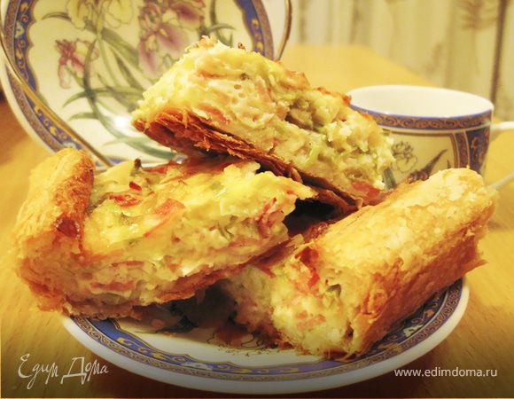 Французский луковый пирог с беконом Французский луковый пирог с беконом