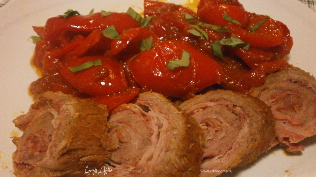Мясные рулетики с болгарским перцем