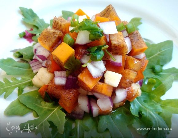 Салат из яблок и хурмы