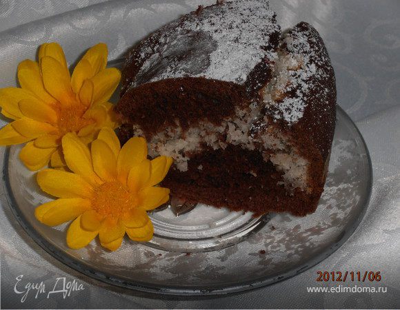 Шоколадный торт с кокосовым сердцем Шоколадный торт с кокосовым сердцем