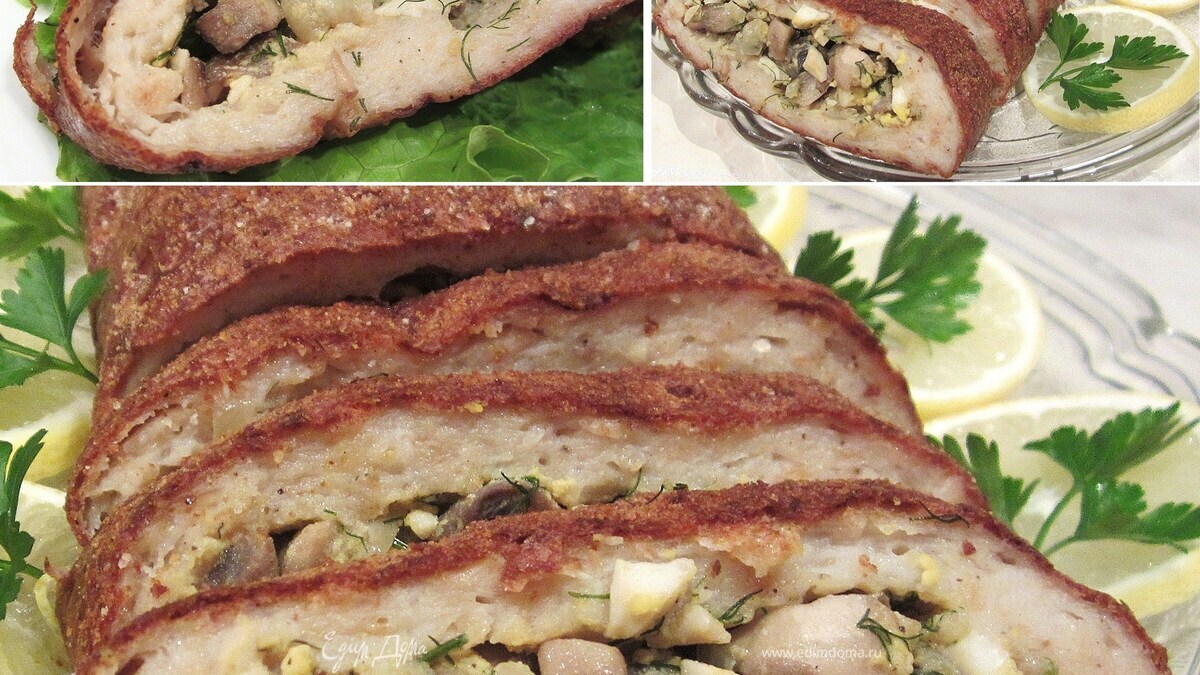 Рулет рыбный фаршированный