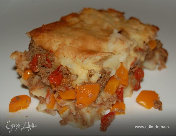 Картофельная запеканка с фаршем и овощами Картофельная запеканка с фаршем и овощами