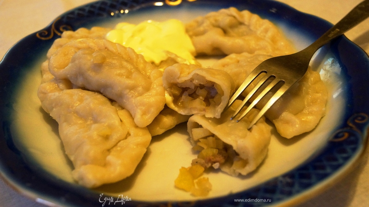 Вареники с рубленой картошкой и прослойкой