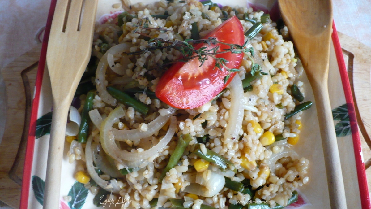 салат с булгуром и фасолькой
