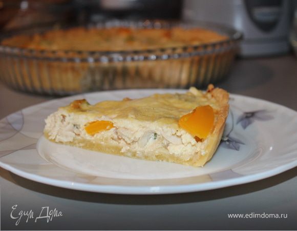 Киш с курицей, перцем и сельдереем Киш с курицей, перцем и сельдереем