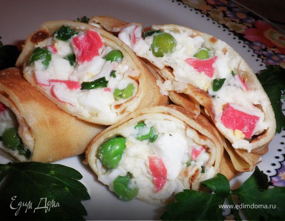 Блинчики карри с крабовым мясом