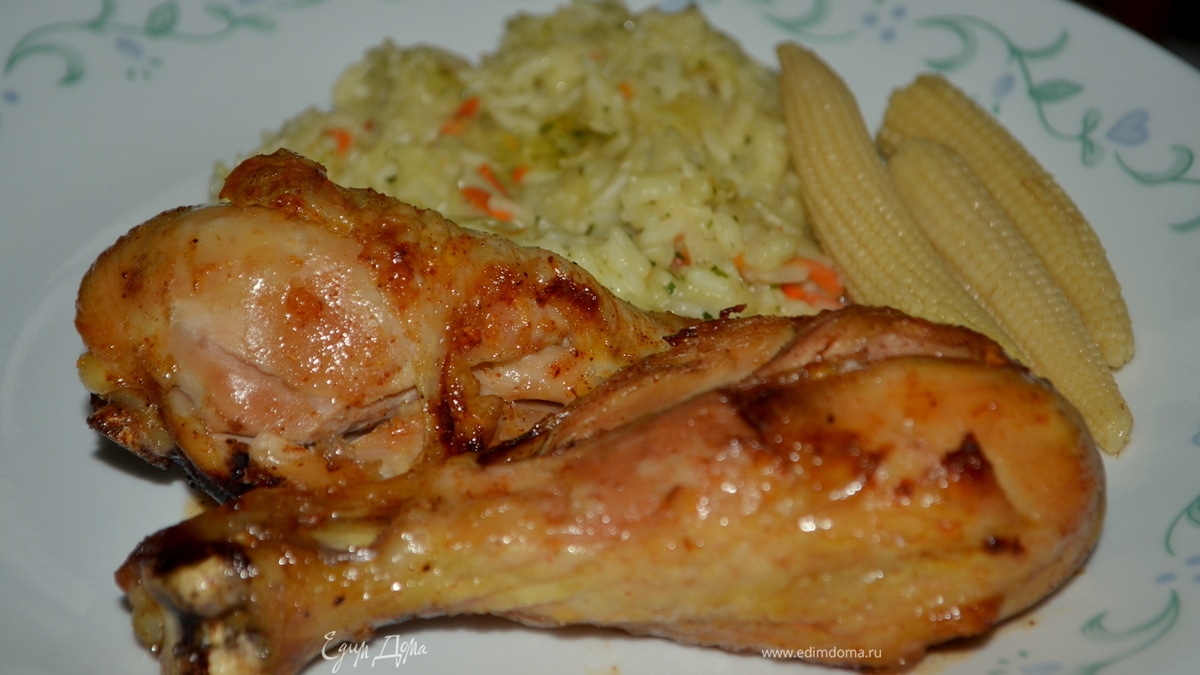 Курица  в пряно-персиковой глазури