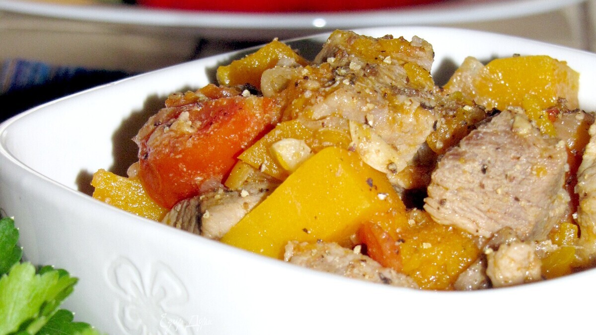 Карри из свинины с тыквой