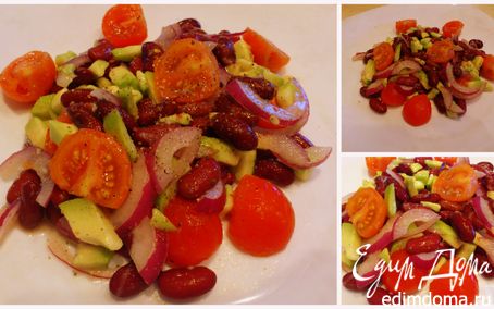 Рецепт Салат с красной фасолью и авокадо