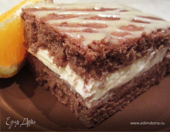 Шоколадное медово-апельсиновое пирожное