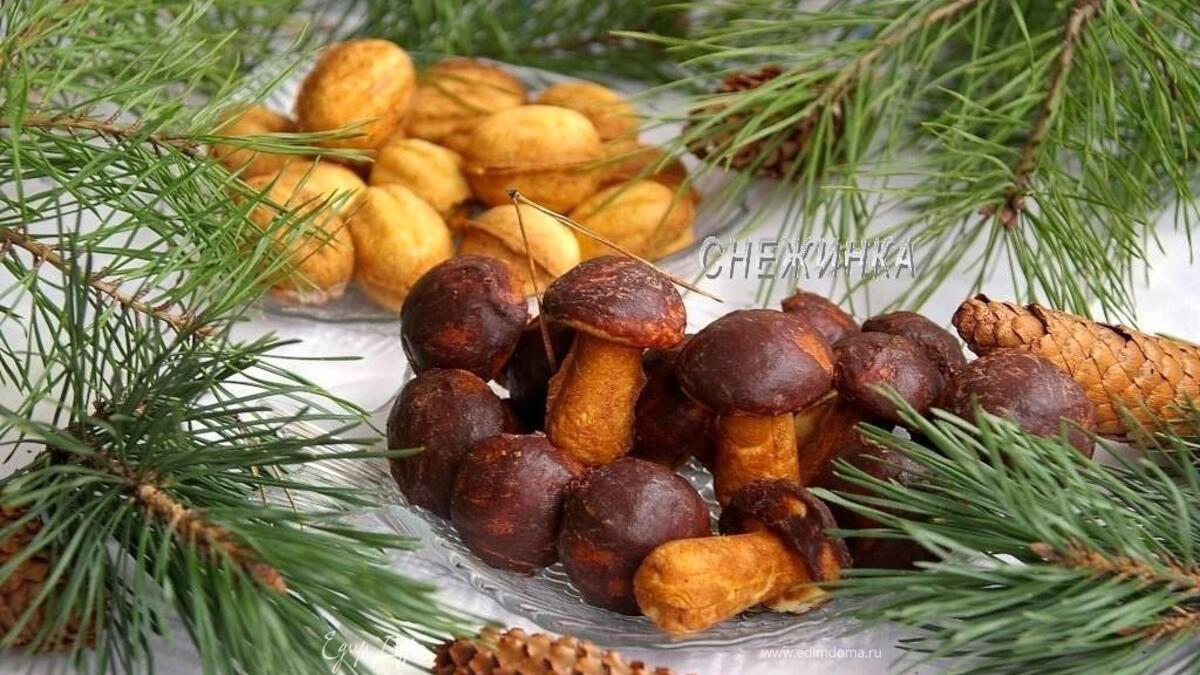 Печенье грибочки и орешки со сгущенкой