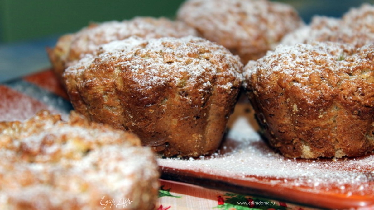 Овсяно-творожные кексики-маффины с яблоком