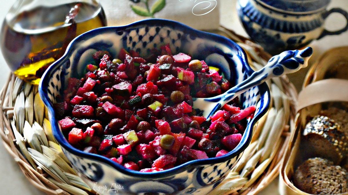 Винегрет со слабосоленым лососем