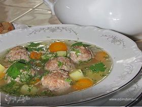 НАЗАД В СССР: суп с фрикадельками на курином бульоне