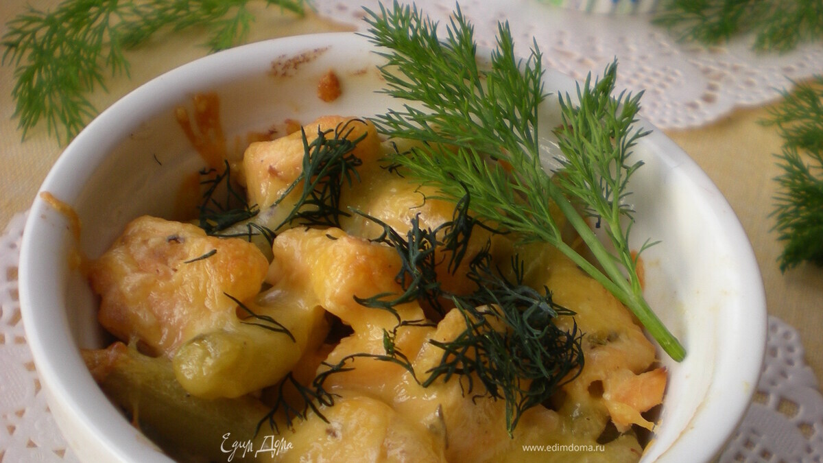 Запеканка из риса и лосося