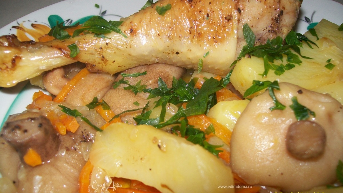 Курица в жаровне