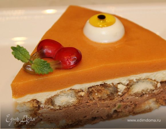 Шоколадно-лаймовый торт с хурмой "Взгляд Циклопа"