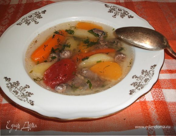 Назад в СССР: Легкий суп из куриных сердечек Назад в СССР: Легкий суп из куриных сердечек