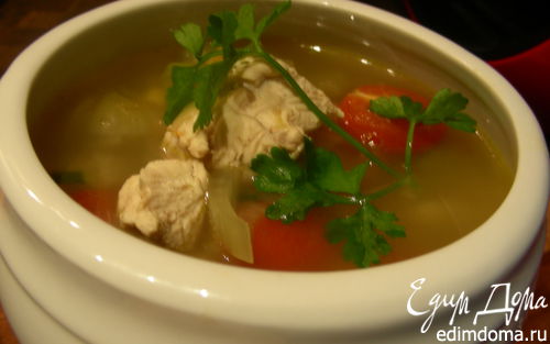 Рецепт Куриный суп из фенхеля и кабачков