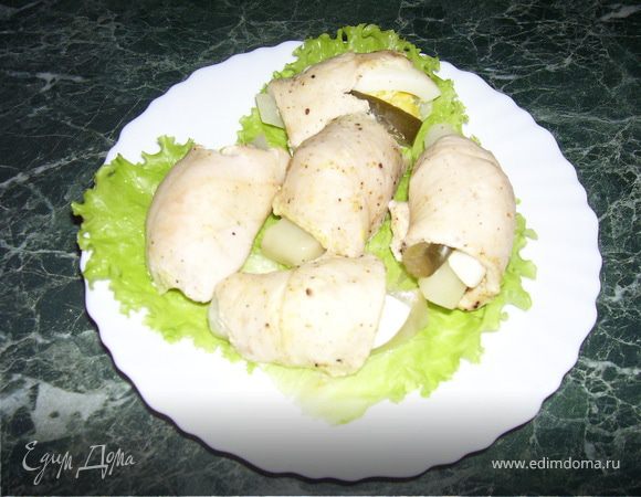 Куриные рулетики на пару