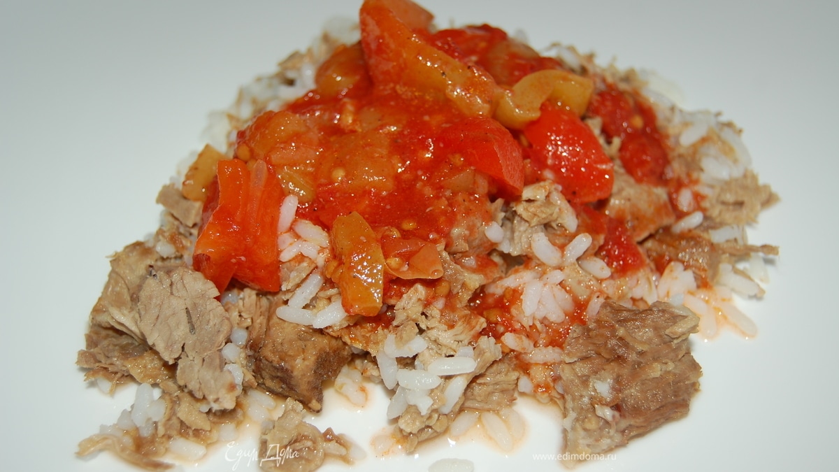 Лечо (заготовка на зиму) + Рис с мясом